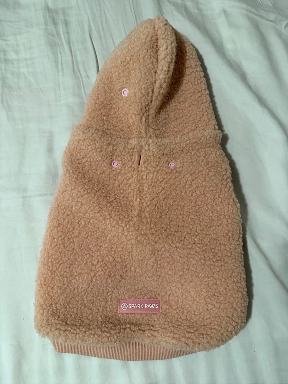 Spark Paws Teddy Sherpa Dog Hoodie Jacket Blush Pink | Size Small 10-15 lb